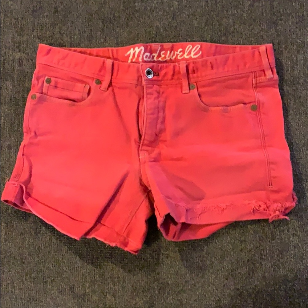 Red Madewell denim shorts is great condition